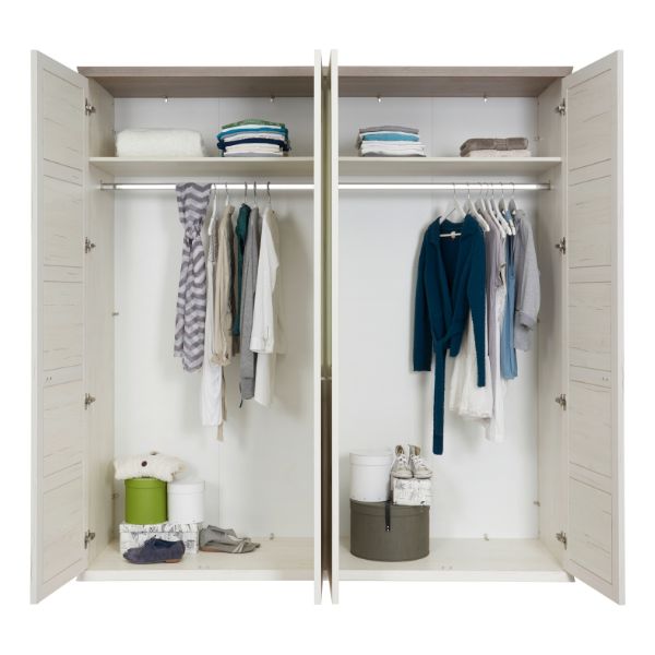 Drehtürenschrank Holz Weiß