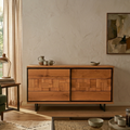 Sideboard 3D-Optik Eiche massiv 170cm