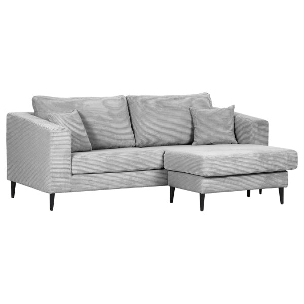 Ecksofa Cord Grau