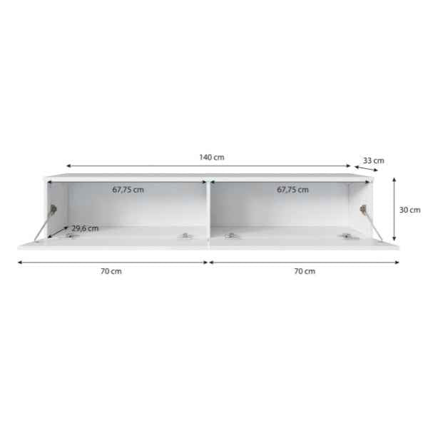 Lowboard Graphit Hängend/Stehen 140cm