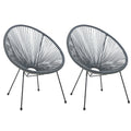 Garten Outdoor Relaxstühle 2er-Set Grau