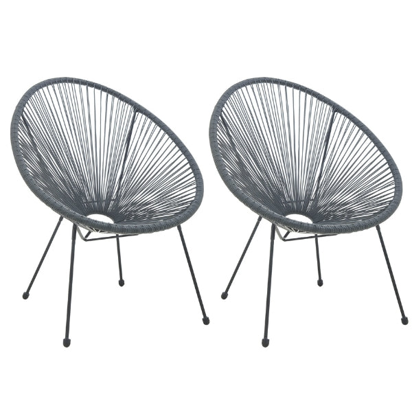 Garten Outdoor Relaxstühle 2er-Set Grau