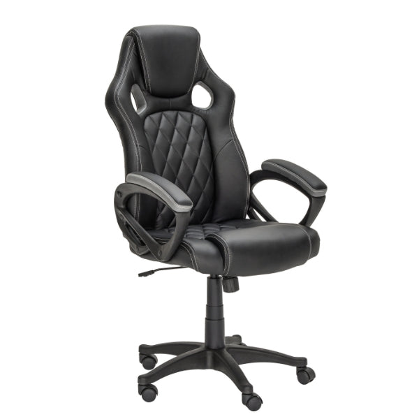 Gamingstuhl Lederlook Schwarz
