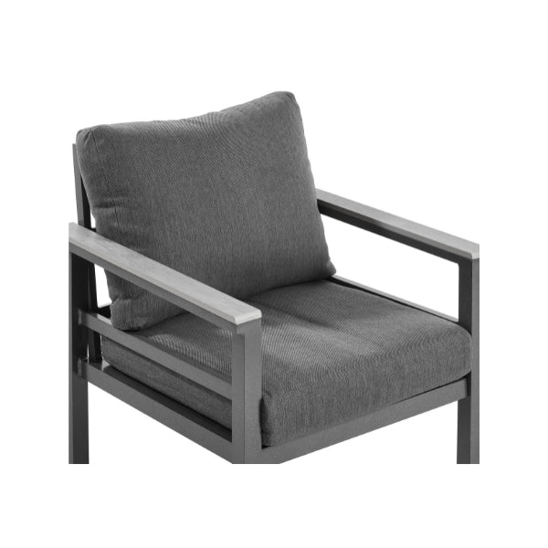 Loungesessel dunkelgrau mit Auflagen