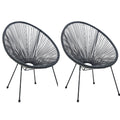 Garten Outdoor Relaxstühle 2er-Set Schwarz