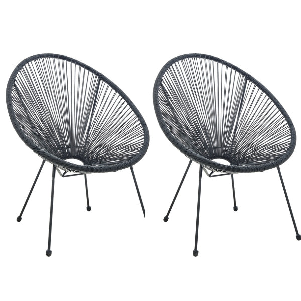 Garten Outdoor Relaxstühle 2er-Set Schwarz
