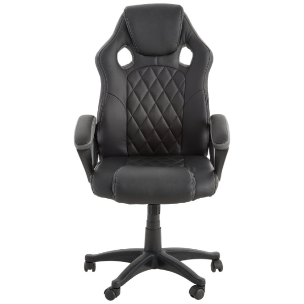 Gamingstuhl Lederlook Schwarz