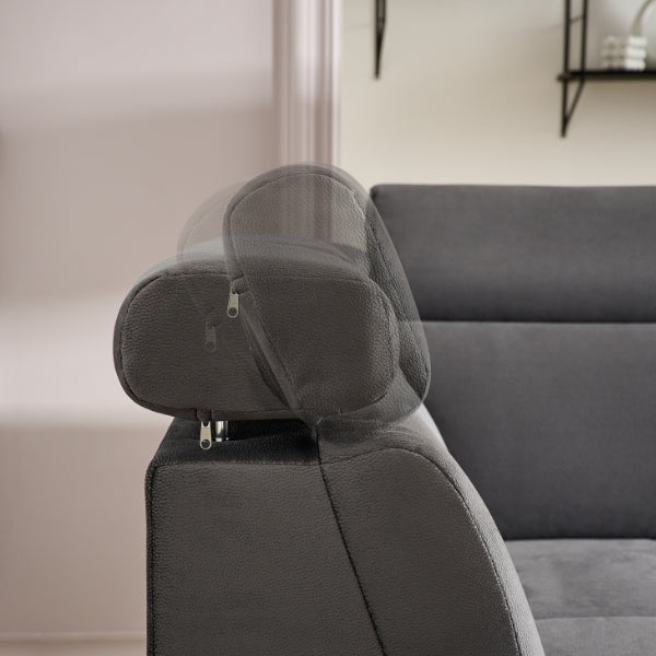 Ecksofa Raul Mikrofaserstoff dunkelgrau