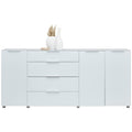 Sideboard Weiß Glas 225 cm